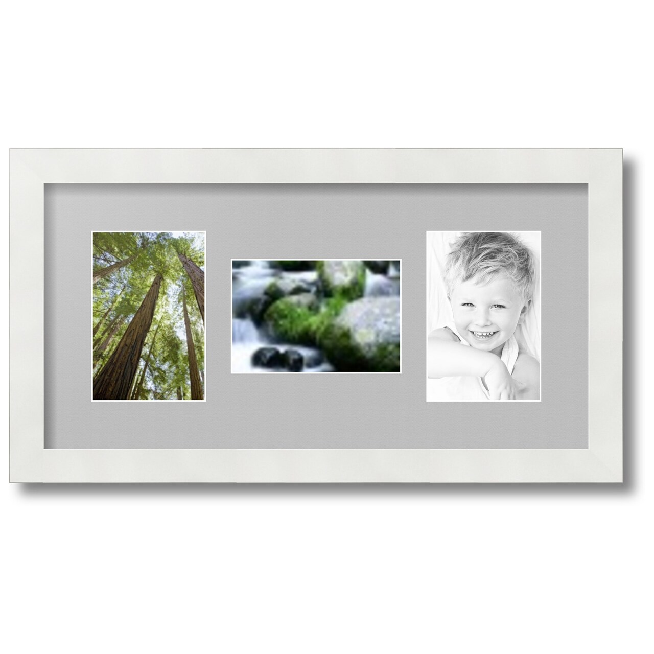 ArtToFrames Collage Photo Picture Frame with 3 - 4x6 inch Openings, Framed in White with Over 62 Mat Color Options and Regular Glass (CSM-3966-113)